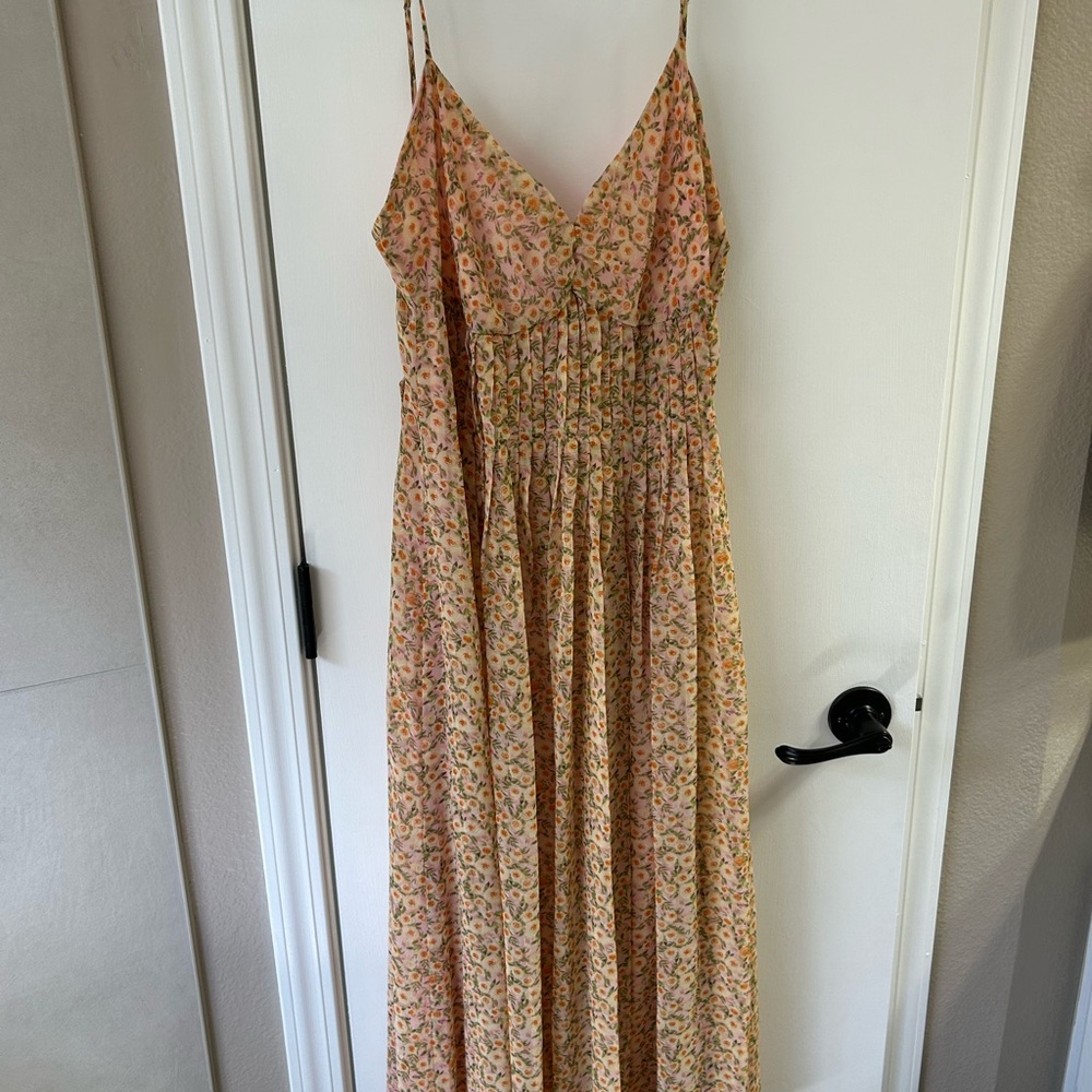 ASTR the Label Floral Maxi Dress in Pink and Orange